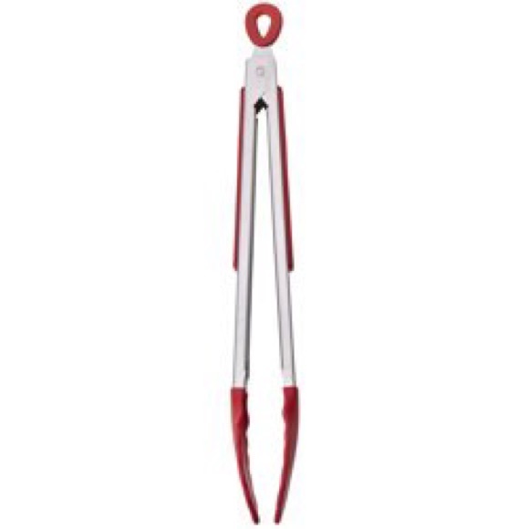 🌺 New The Pioneer Woman 12-Inch Silicone and Stainless Steel Locking Tongs, Red - Picture 7 of 9
